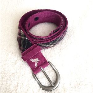 American Eagle Pink Black Patterned Buckle Belt M